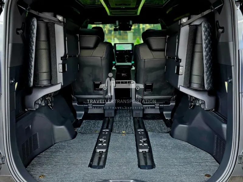 Alphard 2024 cabin seen from the rear door